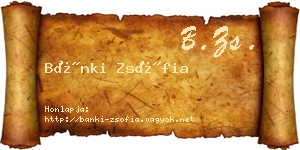 Bánki Zsófia névjegykártya