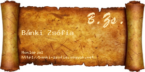 Bánki Zsófia névjegykártya