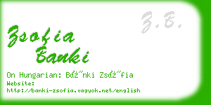 zsofia banki business card